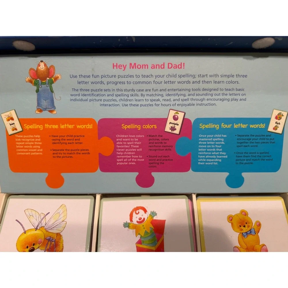 Spicebox I Can Spell Educational Puzzle Set Kids Learning 3 & 4 Letter Words